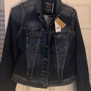 Women’s Silver brand indigo denim jacket XL NWT